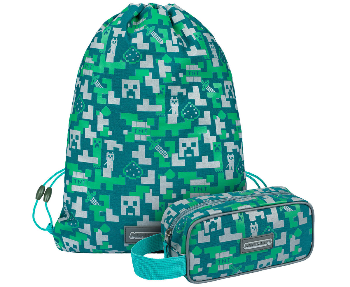 MINECRAFT 2 SET Silver Creeper: penál, sáček – detail výrobku