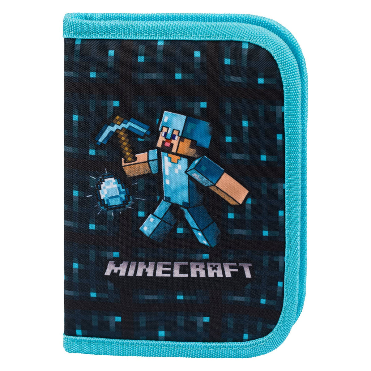 Školní penál jednopatrový Minecraft Blue Axe – detail výrobku