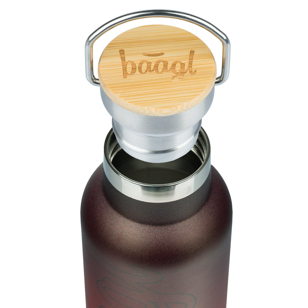 Termoláhev s bambusovým víčkem Gradient červeno-černá, 500 ml – detail výrobku