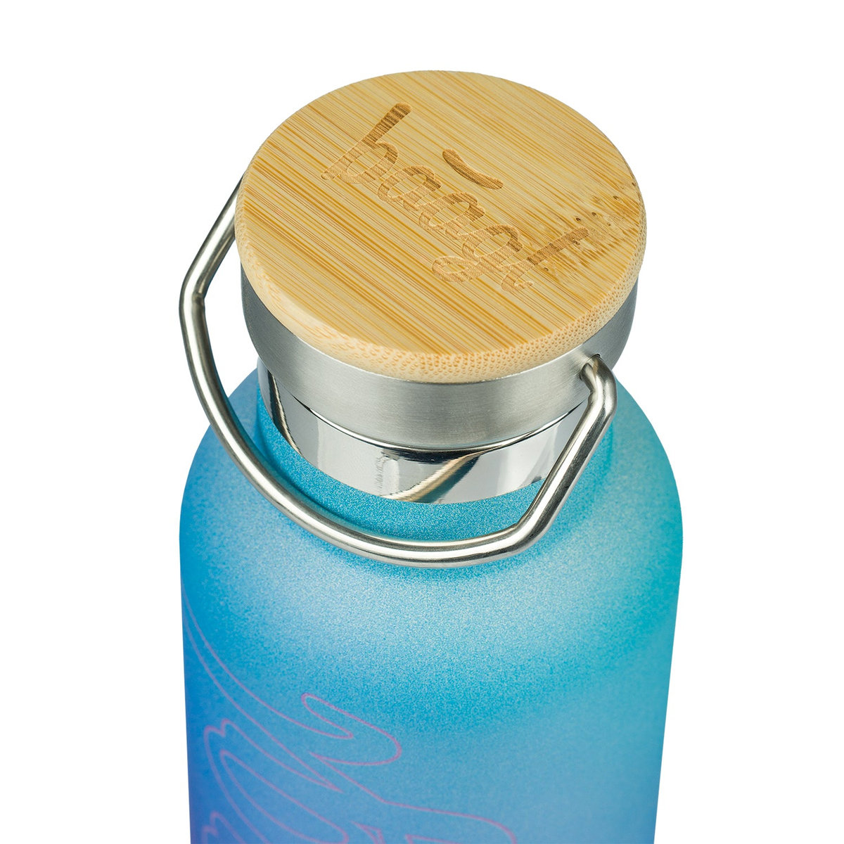 Termoláhev s bambusovým víčkem Gradient modro-fialová, 500 ml – detail výrobku