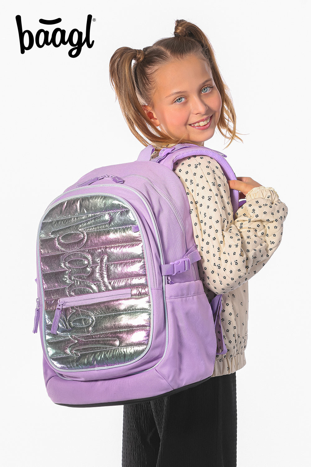 Školní batoh Core Lavender – při nošení