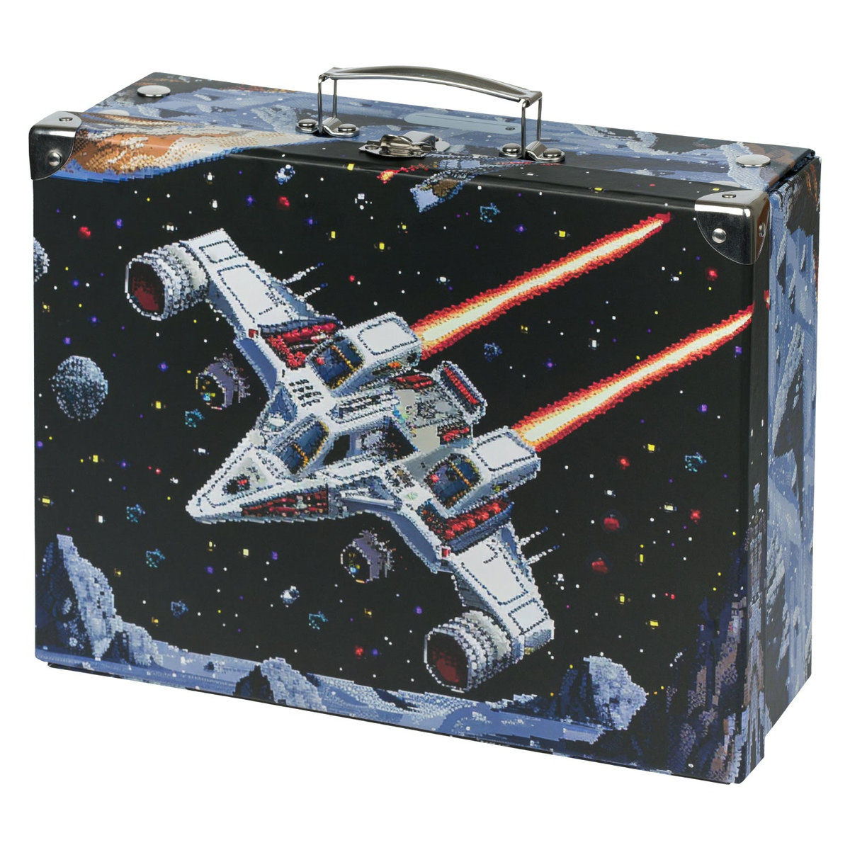 Skládací školní kufřík Pixel Space s kováním – detail výrobku