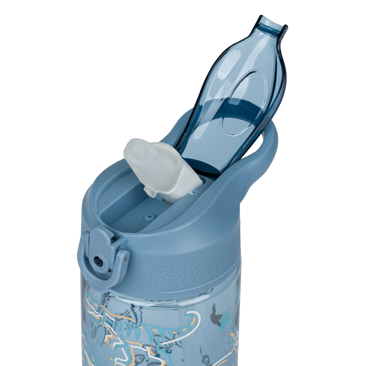 Tritanová láhev na pití s brčkem Dino, 500 ml – detail výrobku