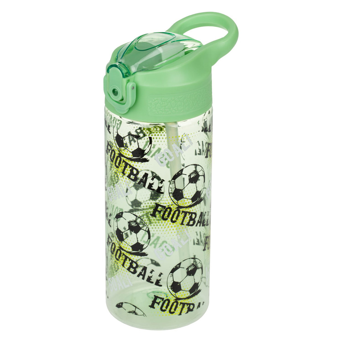 Tritanová láhev na pití s brčkem Fotbal, 500 ml – detail výrobku