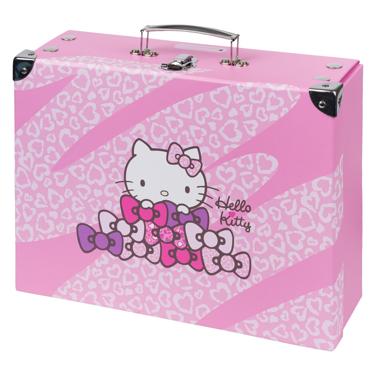 Skládací školní kufřík Hello Kitty Sweet Leopard s kováním – detail výrobku
