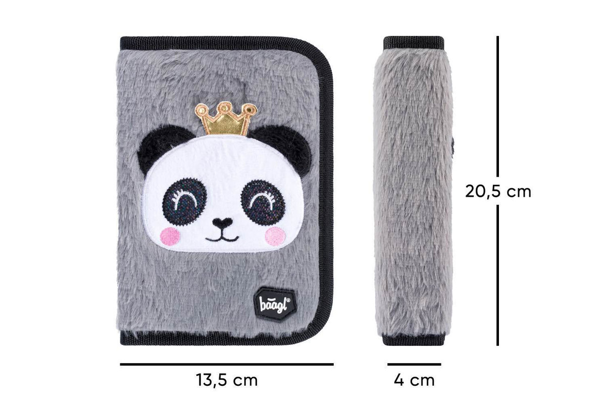 Školní penál jednopatrový Panda – detail výrobku