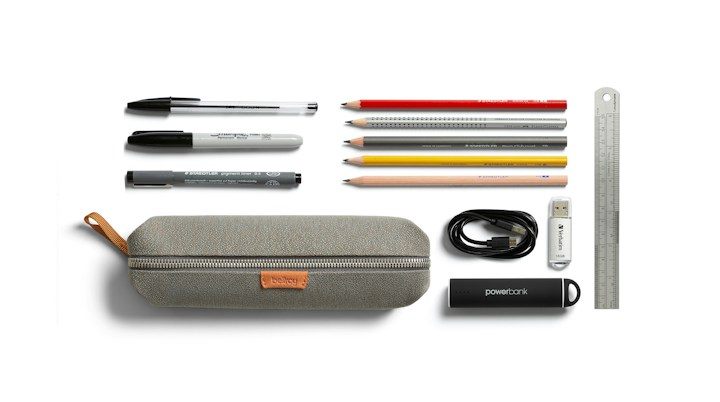 Bellroy Pencil Case – příklad uložených věcí