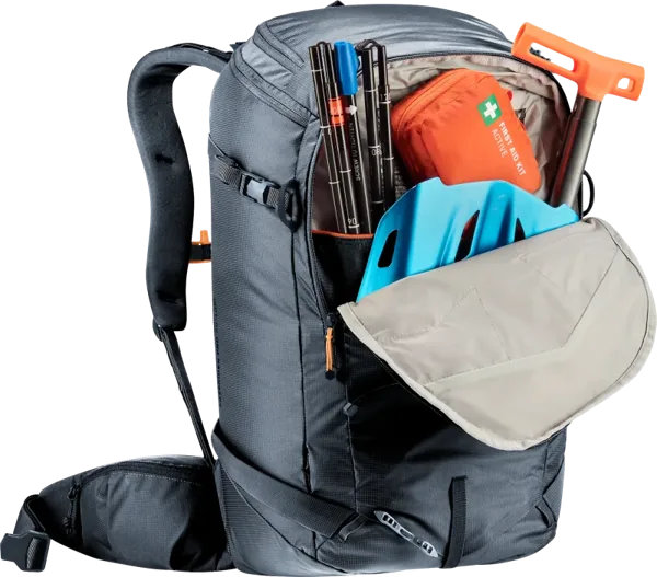 Deuter Freerider Pro 30+10 SL – Lavinové pomůcky v bezpečnostní přihrádce