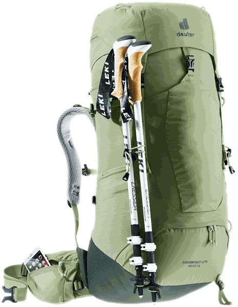 Deuter Aircontact Lite 45+10 SL – Hole a cepín zvenčí