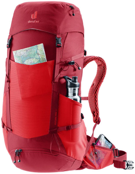 Deuter Futura Pro 32 – Dostupné kapsy na čele a bocích