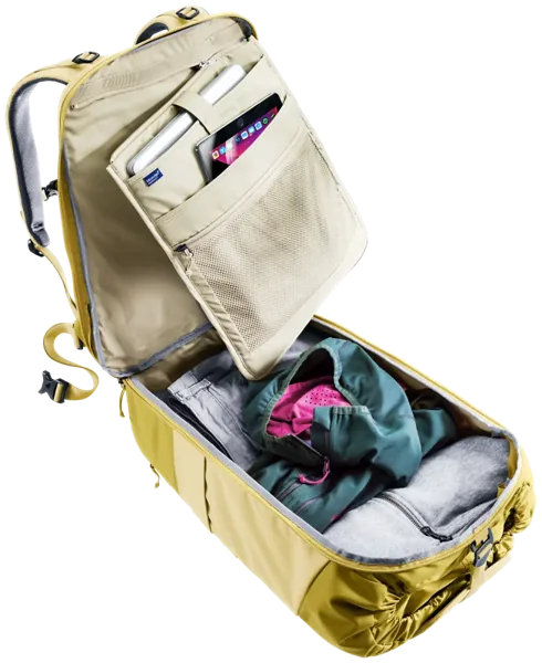 Deuter Utilion 34+5 – Zadní otevření a přepážka