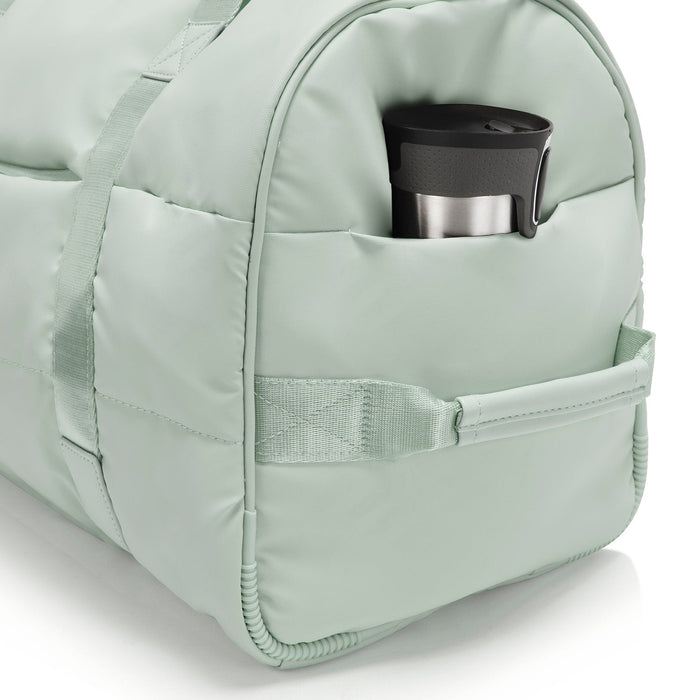 Heys Puffer Duffel Bag Sage Green – Láhve dostupné zvenku