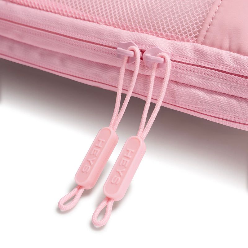 Heys Ecotex Compression Packing Cube 4 Pc Set Pink Sand – Sladěné zipy a hladké otevírání