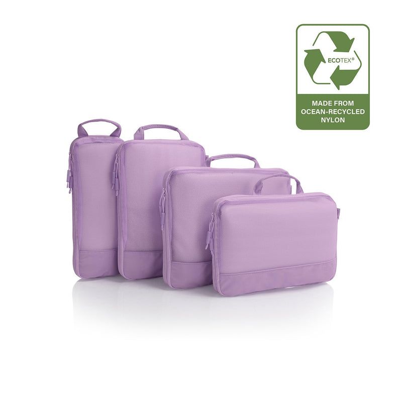 Heys Ecotex Compression Packing Cube 4 Pc Set Lilac Blossom