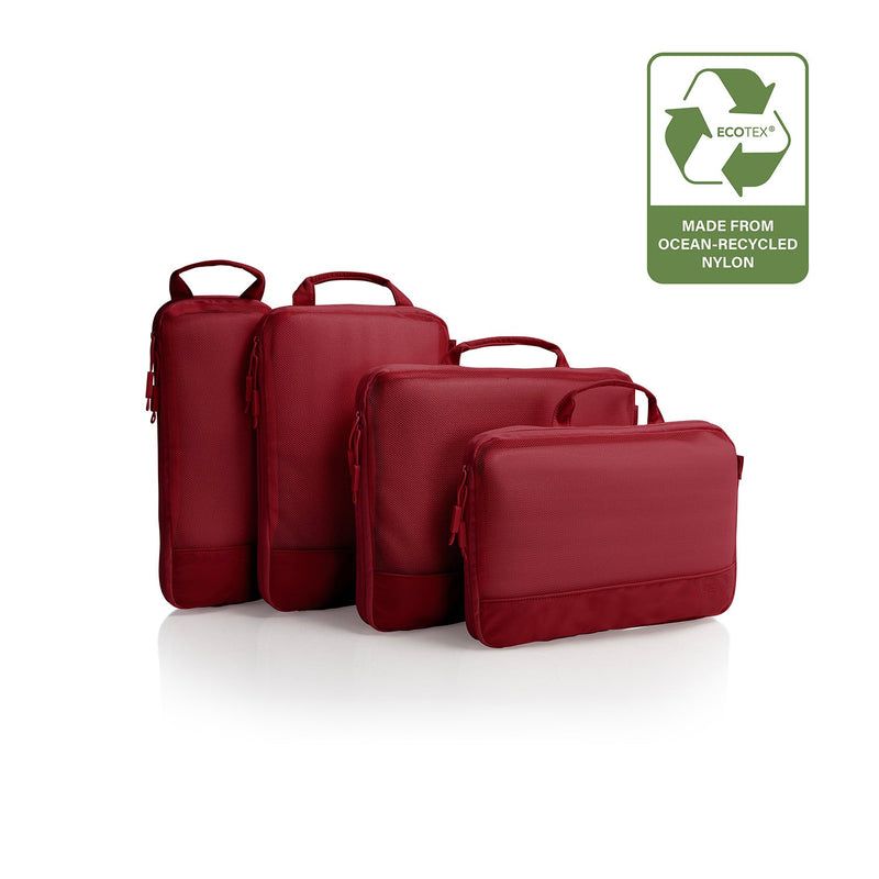 Heys Ecotex Compression Packing Cube 4 Pc Set Red Maple