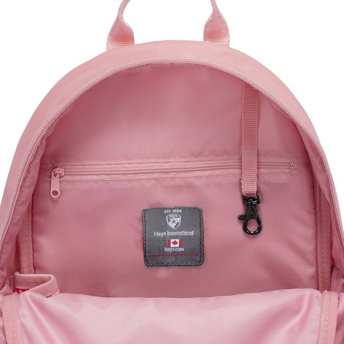 Heys Basic Backpack Dusty Pink – Tři oddělené zipové kapsy