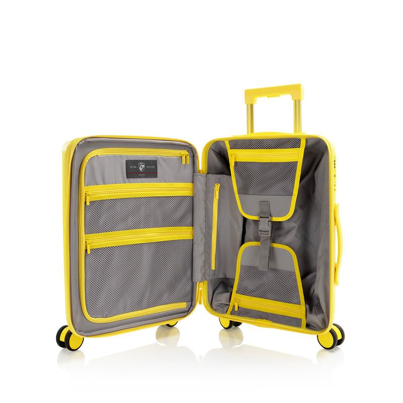Heys HiLite S Sunburst Yellow – Přepážka, síťované kapsy a popruhy