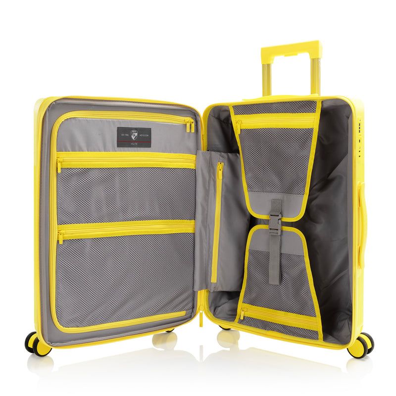 Heys HiLite M Sunburst Yellow – Přepážka, síťované kapsy a popruhy