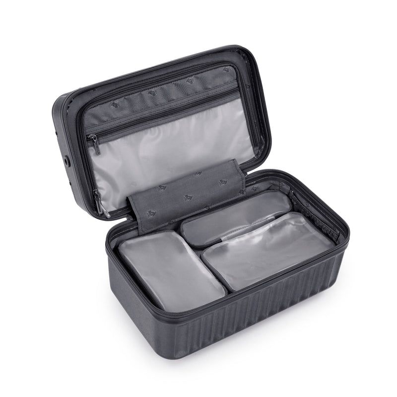 Heys Luxe Beauty Case Gunmetal – Přehledné rozdělení kosmetiky