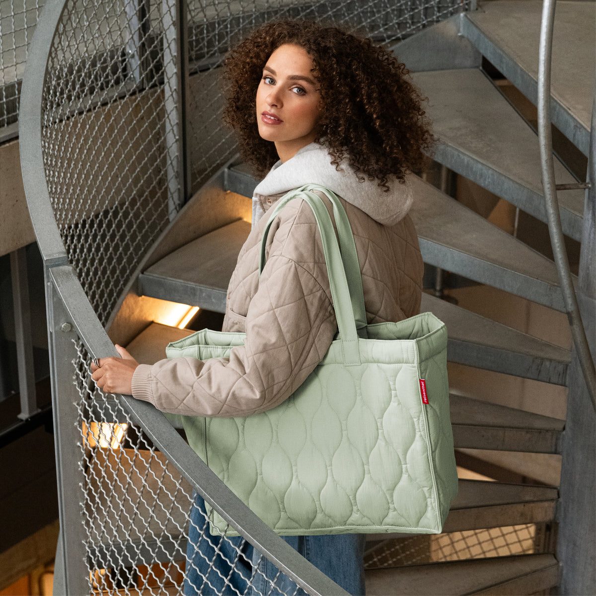 Reisenthel Softshopper Puffer Iced Matcha – lifestyle fotografie