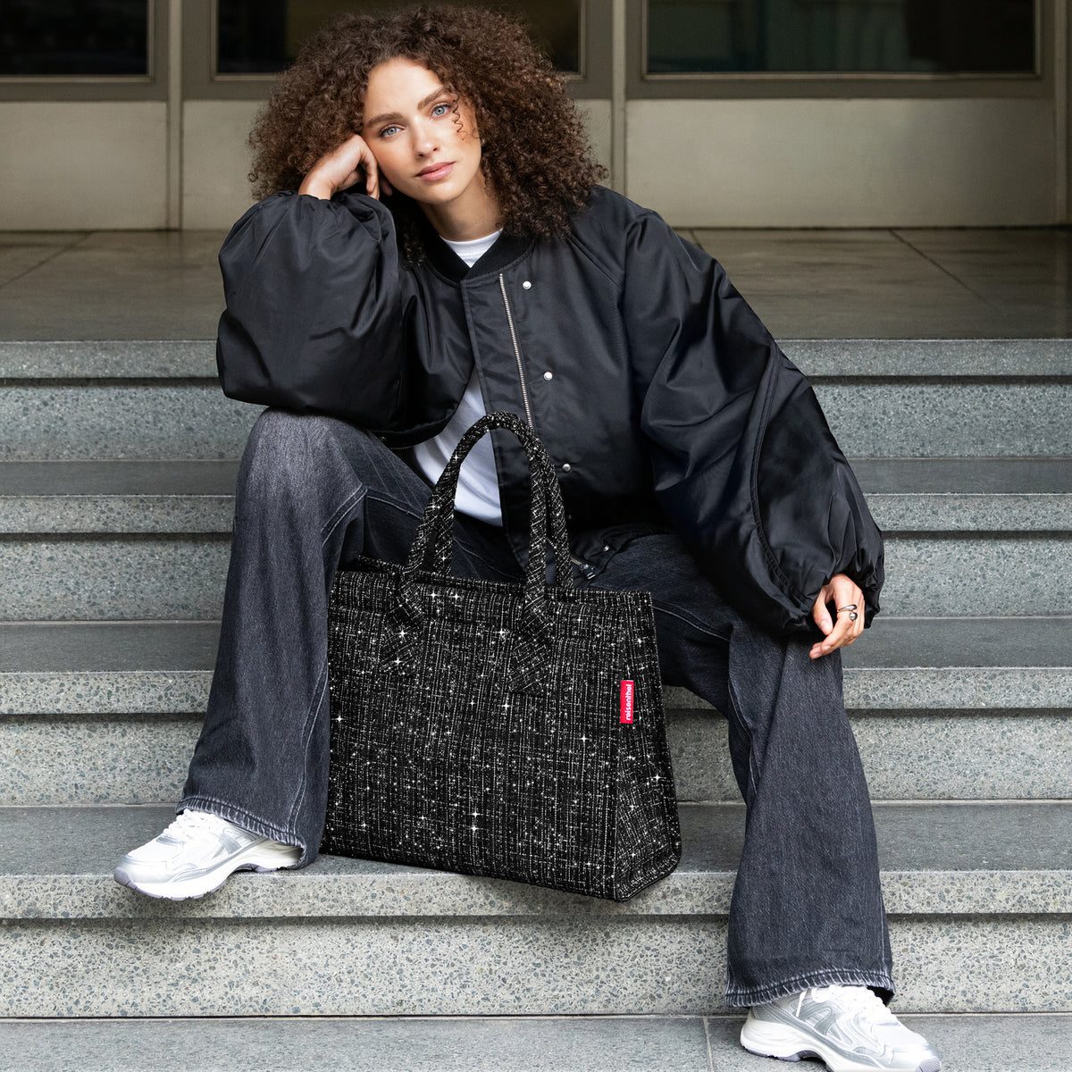 Reisenthel Daily Shopper Boucle Black – lifestyle fotografie