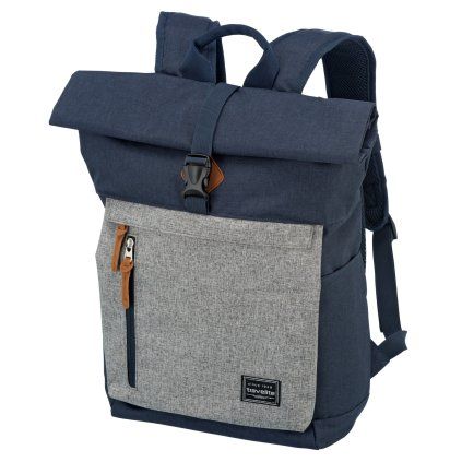 Travelite Basics Roll-up Backpack Navy/Grey 35l – batoh, celkový pohled