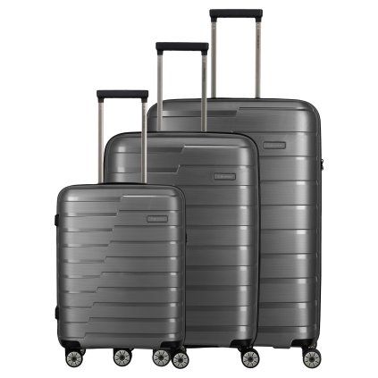 Travelite Air Base S,M,L Anthracite – sada cestovních kufrů, celkový pohled