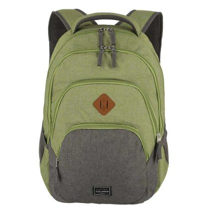 Travelite Basics Backpack Melange Green/grey 22l – batoh, celkový pohled
