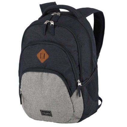 Travelite Basics Backpack Melange Navy/grey 22l – batoh, celkový pohled
