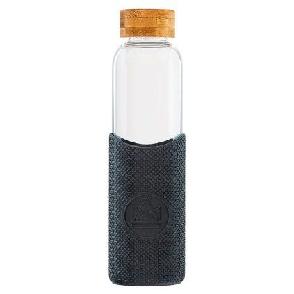 Neon Kactus Skleněná láhev s rukávem, 550 ml černá