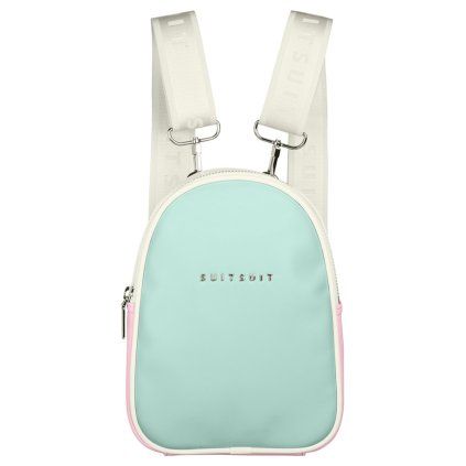 Dámský batoh  SUITSUIT® BF-33020 mini Fabulous Fifties Mint & Pink, barva růžová