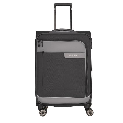 Travelite Viia 4w M Anthracite – cestovní kufr, pohled zepředu