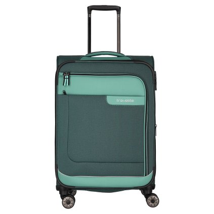 Travelite Viia 4w M Green – cestovní kufr, pohled zepředu