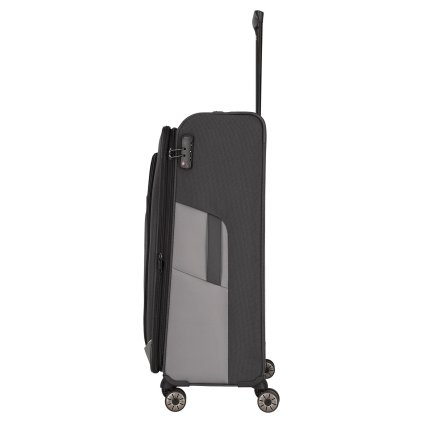 Travelite Viia 4w L Anthracite – cestovní kufr, boční pohled