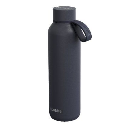 Quokka Nerezová termoláhev s poutkem Solid 630 ml - antracitová