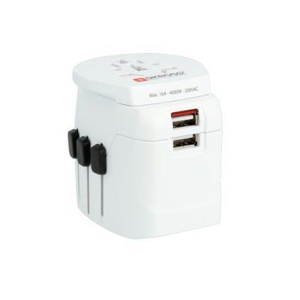 SKROSS cestovní adaptér PRO Light USB, 6.3A max., vč. USB nabíjení, uzemněný, UK+USA+Austrálie/Čína
