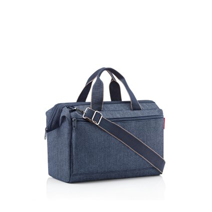 Reisenthel Allrounder S Pocket Herringbone Dark Blue – cestovní taška, celkový pohled