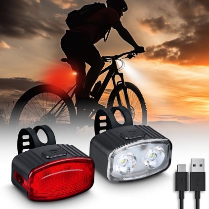 387481 solight set nabijecich cyklo svitilen 160lm predni zadni cervena li ion usb
