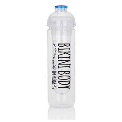 Láhev s košíkem na ovoce Bikini Body, 500ml, Loooqs, čirá/modrá