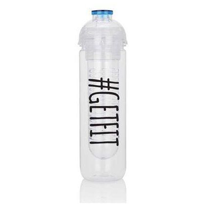 Láhev s košíkem na ovoce Get Fit, 500ml, Loooqs, čirá/modrá