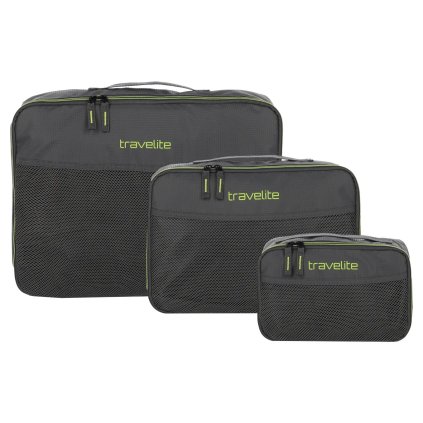 Travelite Packing Cubes S,M,L Anthracite – sada cestovních kufrů, vnitřní prostor