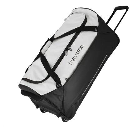 Travelite Basics Trolley Travel Bag Black/white – cestovní taška na kolečkách, celkový pohled
