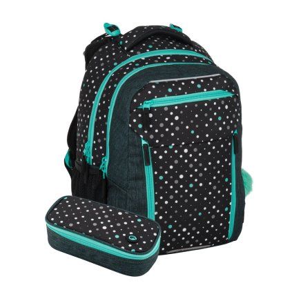 Bagmaster PORTO 24 C školní set – černo-tyrkysový