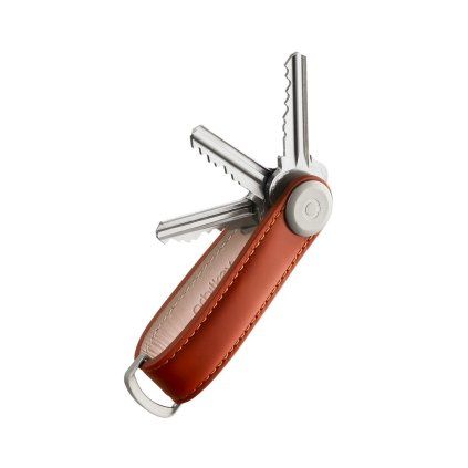 Orbitkey Kožená klíčenka 2.0 - Cognac & Tan Stitching