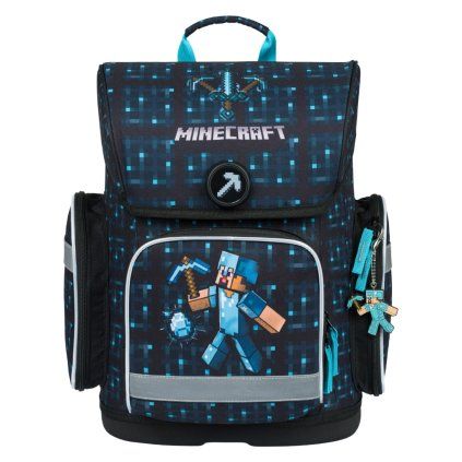 408019 baagl skolni aktovka ergo minecraft blue axe