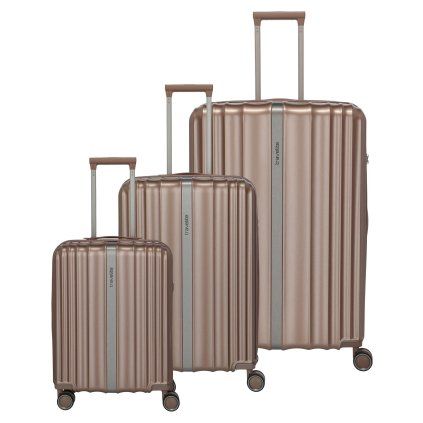 Travelite Paros 4w S,M,L Cappuccino – sada cestovních kufrů, celkový pohled