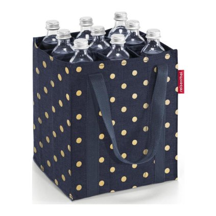 Reisenthel Bottlebag Metallic Dots Blue – taška na lahve, celkový pohled
