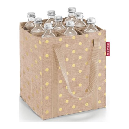 Reisenthel Bottlebag Metallic Dots Coffee – taška na lahve, celkový pohled