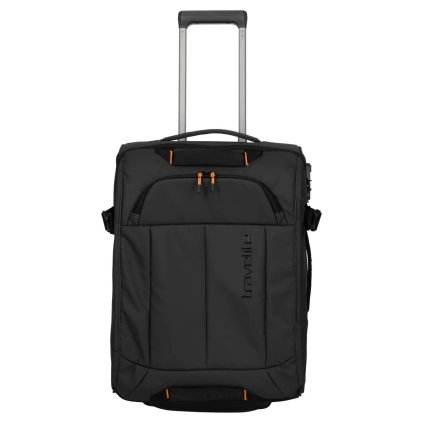 Travelite Briize Wheeled duffle S Black – cestovní taška na kolečkách, pohled zepředu
