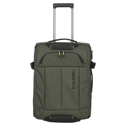Travelite Briize Wheeled duffle S Khaki – cestovní taška na kolečkách, pohled zepředu